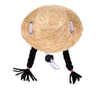 HEALEEP Hat Wig for Cats Black Braided Design Wool S Sun Protection Cute Hat for Cats