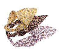 HEALEEP Headbands with Feminine Charm for Women, Versatile Floral 3pcs Elastic Cloth Hair Bandanas Multiple Ways to Wear and Stylish Hair Accessories for Everyday Use