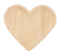 HEALEEP Heart Shaped Wooden Serving Tray, Large Capacity Khaki Wood Platter for Fruit and Snacks, Versatile Decorative Tray for Kitchen and Bedroom Use