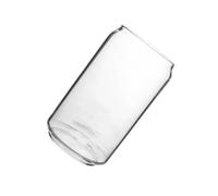 HEALEEP Heat-Resistant Water Mug with Flat Base Glass Cup Can Shaped Simple Design Drinking Glass, Portable Suitable for Fruit Juice for Home and Outdoor Use