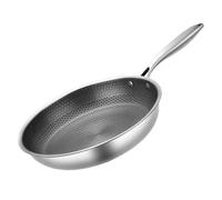HEALEEP Honeycomb Fry Pan Induction Compatibility Ergonomic Handle Stainless Steel Egg Frying Pan Non-Stick Outdoor Cooking