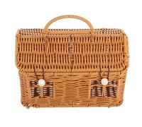 HEALEEP House Shaped Wicker Storage Basket with Lid Rattan Box for Birthday Wedding Party Decorative Handwoven Storage Basket with Mouse