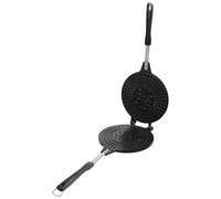 HEALEEP Ice Cream Cone Maker Aluminum Alloy Egg Roll Mold Non Stick Cookware Anti-Scald Smooth Surface with Anti-scalding Handle Cover for Hiking and Garden Party