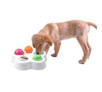 HEALEEP Interactive Pet Rotating Food Bowl Slow Feeder for Dogs and Cats with Bite Resistant Pp Material and Five Snack Compartments, to Decorate Your Home and Encourage Healthy Feeding