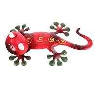 HEALEEP Iron Gecko Wall Hanging Decoration for Indoor and Outdoor Use, Red Colour with Delicate Look, Easy to Hang Unique Wall Art Sculpture for Home and Garden
