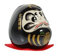 HEALEEP Japanese Ceramic Egg Figurine Black Lucky Ornament Desktop Decor Car Dashboard Statue Safe Material Miniature Japanese Luck Charm