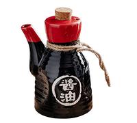 HEALEEP Japanese Style Ceramic Condiment Dispenser Oil and Vinegar Bottle Kitchen Accessory for Home Restaurant Hotel Stylish Seasoning Pot for Fresh Spice Storage and Clean Table