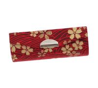 HEALEEP Japanese Style Single Lipstick Holder Case with Mirror Delicate Portable Purse Lipstick Box for Travel Camping Parties and Daily Use Elegant Cloth Surface Mini Storage Container