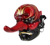 HEALEEP Japanese Tengu Cosplay Mask for Adults, Traditional Plastic Decorative Mask with Delicate Artisanal Detailing, for Themed Places and Festive Settings
