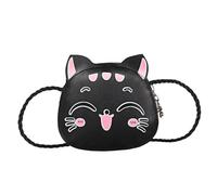 HEALEEP Kawaii Cartoon Cat Crossbody Bag for PU Leather Small Shoulder Purse with Ears and Smile Face Cute Coin Purse for Travel Shopping Keys Cards and Mobile Phone Storage