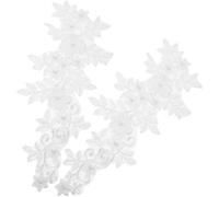 HEALEEP Lace Flower Embroidery Patches Easy to Use and Practical for Clothes 1 Pair White Costume Sew on Decorations, for Wedding Dress and Bridal Shower Accessories