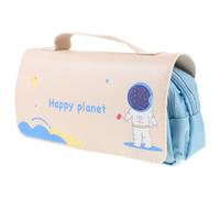 HEALEEP Large Capacity Multi-Function Pencil Bag with Portable Design, Canvas and Imitation Leather Material, Organising Study Supplies for Students and Household Use