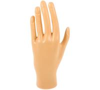 HEALEEP Lifelike Hand Fingernail Practice Hand Portable Non-bendable Rubber Skin-colored Model for Nail Art Practice and Photo Prop