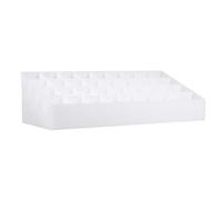 HEALEEP Lipstick Storage Case that Stores Earrings, Rings, and Mini Goods White Ps Makeup Organizer 36 Slots Space Saving Cosmetic Holder Keeps Your Counter Neat for Dresser and Counter