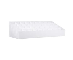 HEALEEP Lipstick Storage Case that Stores Earrings, Rings, and Mini Goods White Ps Makeup Organizer 36 Slots Space Saving Cosmetic Holder Keeps Your Counter Neat for Dresser and Counter