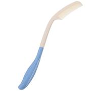 HEALEEP Long Handle Plastic Comb Curved Handle Elderly Disabled Hair Comb Blue White Household Reach Hair Styling Aid for Seniors and Hand-impaired Users