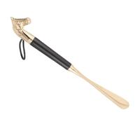 HEALEEP Long Handled Brass Horse Head Shoehorn Shoe Helper for Men Women Elderly with Ergonomic Design for Easy Wearing