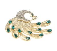 HEALEEP Luxury Rhinestone Peacock Brooch Pin for Women Elegant Animal Jewelry Accessory with Secure Safety Pin for Wedding Dresses and Fashionable Clothing