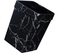 HEALEEP Marble Effect 8l Waste Bin with Recessed Handle Plastic Trash Can for Kitchen Bathroom Bedroom Garbage Container for Home Storage