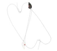 HEALEEP Matching Broken Heart Necklace for Couples and Friends Silver Puzzle Heart Pendant with Intricate Splicing Craftsmanship Stylish Promise Jewelry Chain Symbolizing Love and