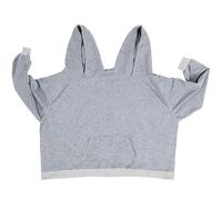 HEALEEP Matching Couple Hoodies Conjoined Oversize Sweatshirt Funny Solid Two Person Double Hoodie for Couples Grey