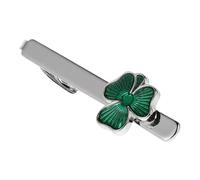 HEALEEP Men's Shamrock Tie Clip Elegant Irish Clover Design Stainless Steel Necktie Accessory for Business and Parties for Patrick's Day