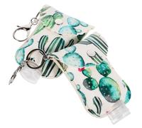 HEALEEP Mini Leather Travel Bottle Case Keychain Set for 60ml Refillable Hand Sanitiser Holder with Keyring Carriers, Empty Travel Bottle Holders for On-the-go Use, 2 Pieces (random Style