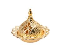 HEALEEP Mini Metal Incense Burner Holder for Cone and Rod Incense, Vintage Middle Eastern Style with Ash Catcher, for Meditation Room and Hotel Aromatherapy