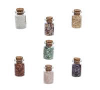 HEALEEP Mini Wishing Bottle Solid and Sturdy 7pcs with Cork Stopper Purple Crystal Decorative Drift Bottle Random Color for Daily Life and Table Home Decor Accent