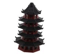 HEALEEP Miniature Chinese Pagoda Fish Tank Decor with Realistic Ancient Architecture Detailing Rockery Decoration for Aquarium and Bonsai Garden High Traditional Micro Landscape Ornament