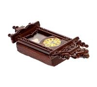 HEALEEP Miniature Roman Wall Clock Model for Minihouse Decor Ornamental Brown Mini Clock Accessory Realistic Detail Stable Material for Dollhouse and Layout Decoration