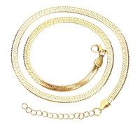 HEALEEP Minimalist Snake Bone Clavicle Chain Necklace for Women Stylish Flat Snake Chain Jewelry for Various Occasions Birthdays Weddings and More