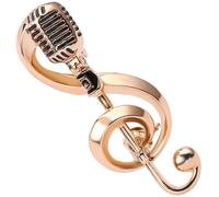 HEALEEP Music Note Microphone Brooch Pin Alloy Safety Collar Pin for Teachers and Musicians, for Weddings and Everyday Fashion
