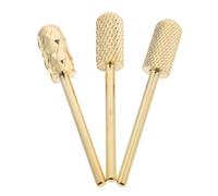 HEALEEP Nail Drill Bits Set 3pcs Manicure and Pedicure Drill Bit Tool with High Strength Tungsten Steel and Plastic , Smooth round Head for Polish Nails