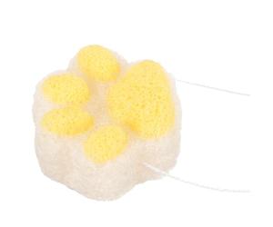 HEALEEP Natural Cat Paw Bath Sponge for Babies, Soft Fine Facial Cleansing Shower Loofah, Yellow and White Bear Claw Design, Comfortable Bath Skin Scrubber for Women and Home Use