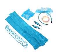 HEALEEP Neon Party Accessory Lightweight Vintage Style Earrings Beaded Necklace Lace Headband and Neon Leg Warmers for Women Fancy Dress Costume Retro Outfit for Rave and Themed Events