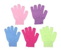 HEALEEP Nylon Exfoliating Gloves Random Color Revives Dull Dry Skin 30pcs Five Finger Design Easy to Scrub Hard-to-reach Areas for Shower and Bath Suitable for Adults and Students