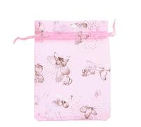 HEALEEP Organza Bags with Drawstring Closure Pink Elegant 50 Pieces Easy to Open and Close 9x12cm Bags for Wedding Favour and Festival for Jewelry and Party