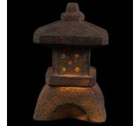 HEALEEP Outdoor Solar Garden Pagoda Lantern Resin Statue for Patio Pathways with Chinese Style Zen Ornament