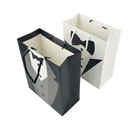 HEALEEP Paper Gift Bags 10pcs Black Sturdy Handbag Shopping Packaging Pouch for Party Birthday Wedding Baby Shower Souvenir Treat Presents Favour Cafe Bakery Coffee Shop