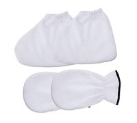 HEALEEP Paraffin Wax Hand Covers and Foot Booties 2pcs White Set Therapy Gloves and Foot Care Covers for Softening Skin and Moisturizing Hands at Home