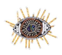 HEALEEP Patch Premium Beaded Cloth Clothing Yellow Sticker Applique Eye DIY, Sewing Accessory Fashion, Covering Creative and Delicate Clothes Garments Holes or Scars