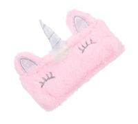 HEALEEP Pink Plush Multifunction Pencil Case for Soft Rainbow Stationery Storage Bag Travel Cosmetic Pouch Washable Makeup and Coin Purse with Smooth Zipper Closure