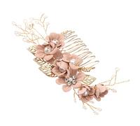 HEALEEP Pink Wedding Hair Comb for Bride Delicate Rhinestone Hair Accessories Elegant Headdress for Special Occasions for Weddings and Parties