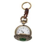 HEALEEP Pocket Watch Keychain Lightweight Alloy Material with Accurate Timekeeping Vintage Retro Classic Brown Finish for Men and Women for Everyday Use