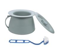 HEALEEP Portable Commode Bucket with Lid Lightweight Spittoon and Emergency Toilet for Elderly and Indoor Travel Pee Pot with Cover and Cleaning Brush Suitable for Mobility Nighttime Use