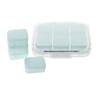HEALEEP Portable Medicine Organizer Box with Sealing Lid Leakproof Weekly Pill Case for Travel Small Four to Six Compartment Portable Storage and Easy-Clean Cute Medicine Holder for