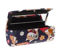 HEALEEP Portable Mini Lipstick Case for Women Japanese Style Single Lipstick Holder Small Blue Decorative for Travel and Daily Use