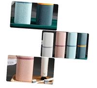 HEALEEP Portable Toothbrush Cup and Storage Case 2pcs Set, Two-in-one Washing Cup Toothbrush Container for Travel and Home Use, Dark Blue and Light Pink Colors