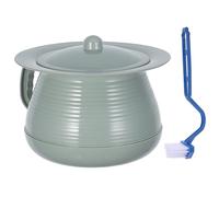 HEALEEP Potty Urinal Bottle Spittoon Portable Plastic Urine Pot with Lid and Handle Stable Base with Brush for Elders Bedroom Use